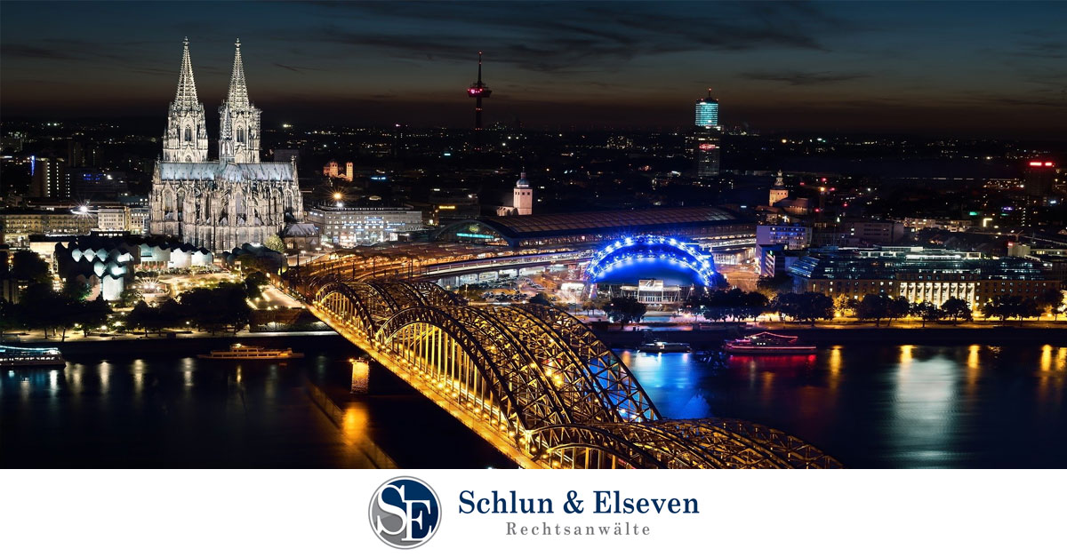 Image of Cologne at night including the Cologne Cathedral